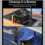 5.8 QT Large Digital Air Fryer with Window for Kitchen Use,Nonstick Made without PFAS, Touchscreen Display,400F,Customized Temp/Time,NonStick Basket,Black - Image 6