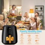 5.8 QT Large Digital Air Fryer with Window for Kitchen Use,Nonstick Made without PFAS, Touchscreen Display,400F,Customized Temp/Time,NonStick Basket,Black - Image 7