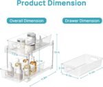 Vtopmart 4 Pack Bathroom Organizer, 2 Tier Clear Under Sink Organizers Vanity Countertop Storage Container,Cabinet Drawers Bins, Pull-Out Organization with Track for Pantry, Kitchen - Image 3