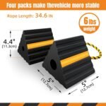 Rubber Wheel Chocks for RV Trailer Camper Truck Car Aircraft Boat, Versatile Rubber Chocks Block Stopper for Tire with Reflective Strips, Utility Trailer Camper RV Accessories - Image 4