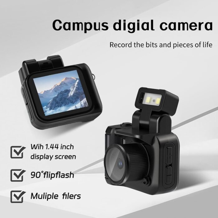 Mini Action Camera 1080P with 32GB Card Mini Vintage Camera Graduation Gifts Pocket Wearable Body Camera Campus Digital Camera Gifts for Girl - Image 3