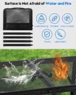 MSDADA Folding Grill Table, Height Adjustable Aluminum Table with Mesh Desktop and Mesh Bag, Portable Grill Table for Outdoor Camping, Picnic, Patio, Dining, BBQ, Party, Black, 23.6×15.7 inch - Image 4