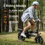 URLIFE Electric Bike for Adults, 14" Folding Electric Bike, 500W Peak Motor, 48V 375Wh Removable Battery, 15.5 MPH, 40 Miles Long Range, Mini E Bikes for Adults and Teens, UL Certification - Image 5