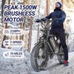 Fat Tire Electric Dirt Bike 500W/700W for Adults 16/20" Full Suspension Electric Motorcycle Ebikes 48V 13.5/18AH Removable Battery,31MPH Top Speed,40-70 Miles Range,Turn Signals - Image 3