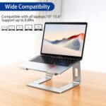 BESIGN LS03 Aluminum Laptop Stand, Ergonomic Detachable Computer Stand, Notebook Riser Compatible with Air, Pro, Dell, HP, Lenovo More 10-15.6" Laptops, Silver - Image 4
