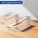 BESIGN LS03 Aluminum Laptop Stand, Ergonomic Detachable Computer Stand, Notebook Riser Compatible with Air, Pro, Dell, HP, Lenovo More 10-15.6" Laptops, Silver - Image 5