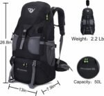 50L Hiking Backpack, Waterproof Lightweight Daypack for Outdoor Camping Travel - Image 3
