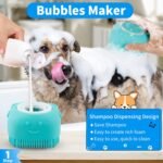 Comotech 6PCS Dog Bath Brush & Dog Toothbrush | Adjustable Handle Shampoo Brush & Scrubber for Short & Long Haired Dogs & Cats | Effectively Solve Odor & Stain Removal Problems | Pet Supplies (Blue) - Image 3