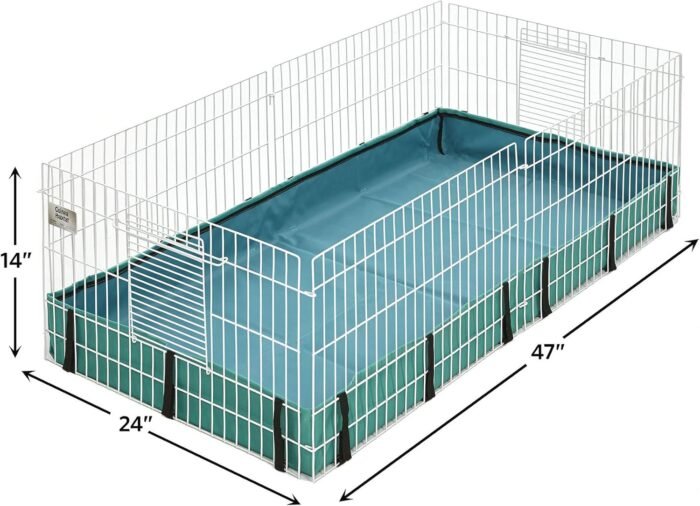 MidWest Homes for Pets Guinea Habitat Cage, Washable PVC Canvas Bottom, Secure Sides, Tool-Free Setup, Expandable Small Animal Cage for Guinea Pigs, 171GH - Image 3