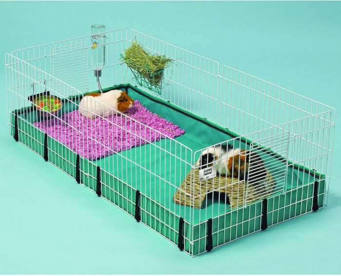 MidWest Homes for Pets Guinea Habitat Cage, Washable PVC Canvas Bottom, Secure Sides, Tool-Free Setup, Expandable Small Animal Cage for Guinea Pigs, 171GH - Image 5
