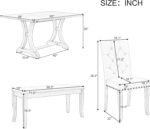 Harper & Bright Designs Classic and Traditional Style 6 - Piece Dining Set, Includes Dining Table, 4 Upholstered Chairs & Bench(Antique Gray1) - Image 4