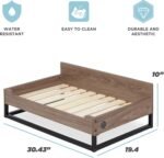 Milo Wooden Dog Bed, Plush Mattress Comforts The Pets with Bone Diseases, Water Resistant, Greenguard Gold Certified, Mattress, Non - Toxic Pet Proof Paint, Walnut - Image 3