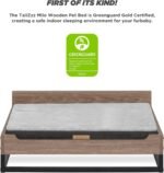 Milo Wooden Dog Bed, Plush Mattress Comforts The Pets with Bone Diseases, Water Resistant, Greenguard Gold Certified, Mattress, Non - Toxic Pet Proof Paint, Walnut - Image 4