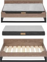 Milo Wooden Dog Bed, Plush Mattress Comforts The Pets with Bone Diseases, Water Resistant, Greenguard Gold Certified, Mattress, Non - Toxic Pet Proof Paint, Walnut - Image 6