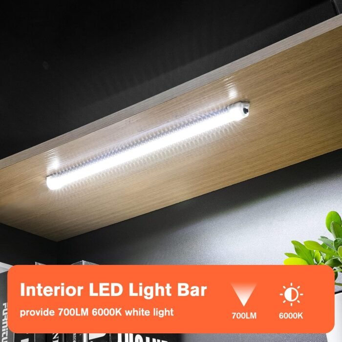 12V Interior LED Light Bar, DC 12V LED Light Strip w/Switch for Car, Trailer, Truck Bed, Van, RV, Cargo, Boat, Cabinet, Slim Enclosed Trailer Lights Fixture, 12 Volt Led Lighting (700LM 6000K) - Image 7