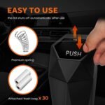 HOTOR Car Trash Can with Lid - 2 Pack, Car Accessories for Interior, Leakproof Vehicle Garbage Can with 30 Attached Trash Bags, Multipurpose Organizers and Storage for Home, Office, Black - Image 3