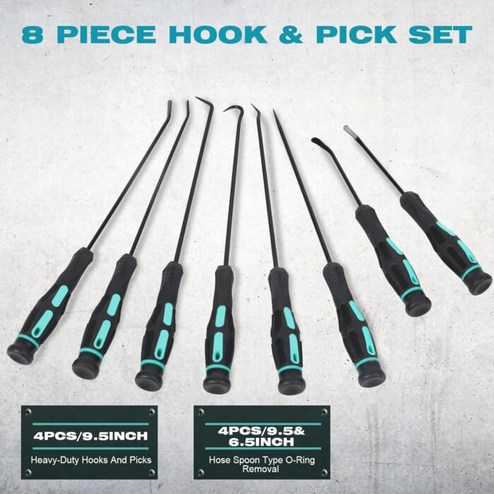 8PCS Pick and Hook Set, Pick Tool Set for Car Auto Oil Seal/O-Ring Seal Gasket Pick Mini Hooks Puller Remover - Image 3