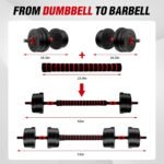 Adjustable Dumbbell Set, 40lbs Free Weights with Connector, Convertible Dumbbell Barbell Push-up Stand Set, 3 in 1 Home Gym Fitness Weight Set for Men/Women - Image 5