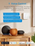 meross Smart Thermostat for Home, WiFi Thermostat Works with Matter, Alexa, Apple Home, Google Assistant, App & Voice Control, 7x24h Scheduling, Energy Saving, C-Wire Required - Image 5