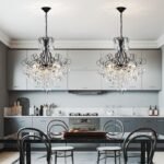 WUZUPS Crystal Chandelier 10-Light Pendant Ceiling Light Modern Lighting Fixture for Dining Room Hallway Bedroom Kitchen Bathroom, H 27.6" x W 22.8", E12 Base, Black - Image 8