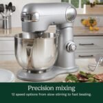 Cuisinart Stand Mixer, 12 Speeds, 5.5-Quart Mixing Bowl, Chef's Whisk, Flat Mixing Paddle, Dough Hook, and Splash Guard with Pour Spout, Silver Lining, SM-50BC, Silver Lining - Image 4