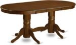 East West Furniture VANC9-ESP-C 9 Piece Modern Dining Table Set Includes an Oval Wooden Table with Butterfly Leaf and 8 Linen Fabric Upholstered Dining Chairs, 40x76 Inch, Espresso - Image 4