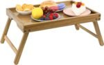 VaeFae Acacia Bed Table Tray, Wooden Breakfast Tray with Folding Legs, Bed Tray for Eating and Laptop, Eating Trays for Bedroom - Image 3