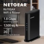NETGEAR 4-Stream WiFi 6 Router (R6700AX) – Security Features, AX1800 Wireless Speed (Up to 1.8 Gbps), Covers up to 1,500 sq. ft., 20 Devices – Free Expert Help - Image 3
