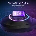 AOC Wireless Gaming Headset Compatible with PS5/4, Nintendo Switch, PC, Bluetooth 5.4 & 2.4GHz Gaming Headphones with Noise Canceling Mic, RGB, Type-C, 20ms Latency, 45H, 7.1 Virtual Surround- Black - Image 6