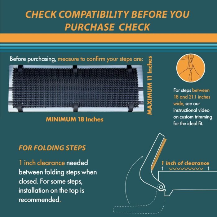 RV Step Covers Boot Brush Cleaner for Camper & Trailer - TrailScrubber | Universal Bristle Mat Scrubs Dirt & Mud - Image 6