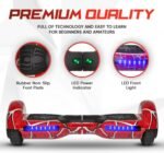 Spider-Pattern Hover Board for Kids Ages 6-12, with Bluetooth Speaker and LED Lights 6.5" Hover Board, UL2272 Safety Certified (Red) - Image 4