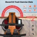 Water Rowing Machine for Home, WENOKER Foldable Wooden Rower with Bluetooth APP & LCD Monitor, Large Water Tank, Comfortable Seat, 350LBS Capacity, Compact Space-Saving Design - Image 5