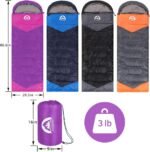 SWTMERRY Sleeping Bag 3 Seasons (Summer, Spring, Fall) Warm & Cool Weather - Lightweight,Waterproof Indoor & Outdoor Use for Kids, Teens & Adults for Hiking and Camping - Image 3