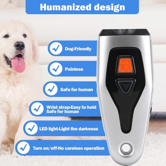 Ultrasonic Pet Training Device,3 in 1 Dual Sensor Anti Barking Device with Training/Deterrent Modes Safe Dog Whistle to Stop Barking Ultrasonic Dog Barking Deterrent with LED Flashlight - Image 4