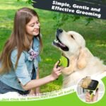 3PCS Self Cleaning Slicker Brush & Pet Grooming Rake & Bath Brush for Dogs,Cats and Horses | Double-Sided Dematting Comb & Skin Friendly Deshedding Grooming Tool | Premium Pet Supplies(Green Black) - Image 4