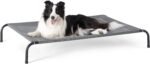 Bedsure Outdoor Elevated Dog Bed Large Sized Dog, Portable Indoor & Outdoor Cooling Raised Cot Pet Hammock Bed with Skid-Resistant Feet, Frame with Breathable Mesh, Grey, 49 inches - Image 5