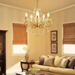 ANJIADENGSHI Mini Crystal Chandelier K9 Crystal Lighting Chandelier for Living Room 5 E12 Bulbs High 16.5 in x Diameter 16.9 in, Golden - Image 7