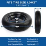 13 Inch Wheelbarrow Tires 4.00-6 Flat Free Wheelbarrow Tire, 5/8" or 3/4" Bearings Sold Tire Replacement for Wheel Barrel Wheel Barrow, Includes Adapter Kit(4.00-6 Flat Free) - Image 3
