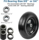 13 Inch Wheelbarrow Tires 4.00-6 Flat Free Wheelbarrow Tire, 5/8" or 3/4" Bearings Sold Tire Replacement for Wheel Barrel Wheel Barrow, Includes Adapter Kit(4.00-6 Flat Free) - Image 4