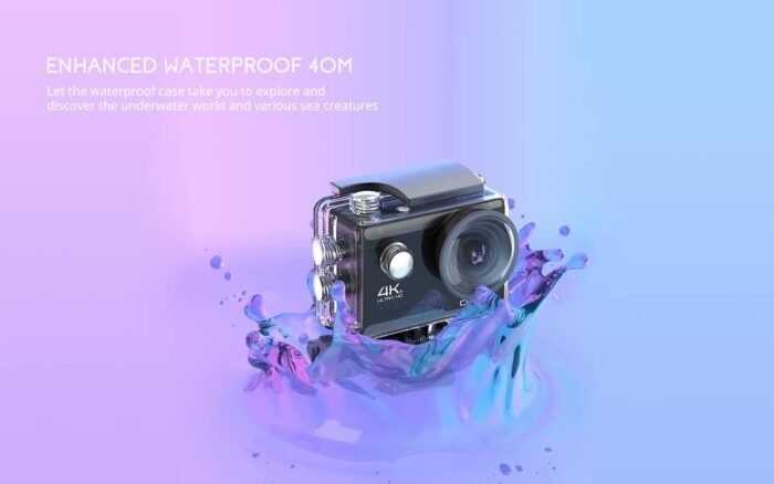 COOAU 4K 20MP Wi-Fi Action Camera External Microphone Remote Control Underwater 40M Waterproof Sport Camera Time Lapse with 2X1200mAh Batteries and 20 Accessories - Image 4