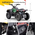 Hoverheart Electric ATV, 36V Kids Dirt Quad Bike with 500W Motor, Long Range 8-10 Miles, Electric 4-Wheeler with Parent Speed Control, Dual Suspensions for Boys Girls Off-Road and Race (Green) - Image 3