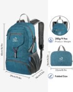 WATERFLY Small Lightweight Packable Backpack: 20l Ultra Light Foldable Travel Hiking Camping Daypack Day Pack for Man Woman - Image 4