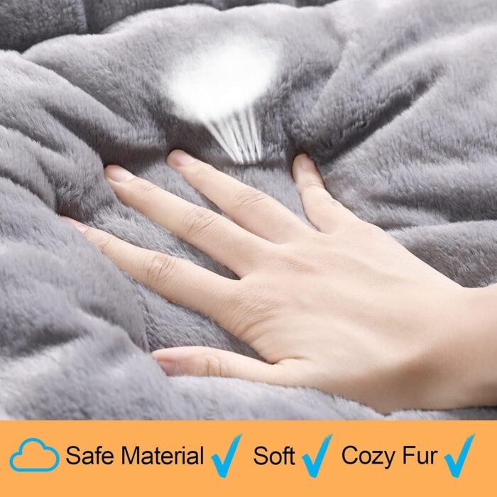Dog Beds Crate Pad for Medium/Large Dogs Fit Metal,Ultra Soft, Washable & Anti-Slip Kennel Pad for Dogs Cozy Sleeping Mat,Gray 36inch - Image 5