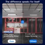 hykolity 4 Pack Linkable LED Shop Light, 4FT 42W [250W Equivalent], 4400lm, 5000K Daylight, with Plug, Utility Light Fixture, Hanging or Surface Mount, Black - Image 4