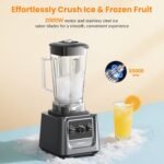 Blenders for Kitchen, 2000W Professional Grade High-Speed Countertop Blender with 68oz Pitcher & 27oz To-Go Cup for Smoothies, Ice, and Frozen Fruit, BPA-Free, Dishwasher Safe - Image 4