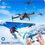 Drone with Camera, 1080P FPV Foldable Drone with Brushless Motor, One Key Take Off/Land, Altitude Hold, 360° Flip, Gravity Control, 2 Batteries, 3 Speeds Mini Drone for Kids Beginners - Image 5