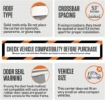 VENTURE 4TH Rooftop Cargo Carrier - 21 Cubic Feet Waterproof Car Roof Cargo Bag with Tie-Down & Compression Straps, Fits Most Vehicles with or Without Roof Racks, Sidebars & Crossbars - Image 3