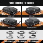 VENTURE 4TH Rooftop Cargo Carrier - 21 Cubic Feet Waterproof Car Roof Cargo Bag with Tie-Down & Compression Straps, Fits Most Vehicles with or Without Roof Racks, Sidebars & Crossbars - Image 5