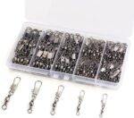 200PCS Barrel Snap Swivel Fishing Accessories, Premium Fishing Gear Equipment with Ball Bearing Swivels Snaps Connector for Quick Connect Fishing Lures - Image 4