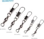 200PCS Barrel Snap Swivel Fishing Accessories, Premium Fishing Gear Equipment with Ball Bearing Swivels Snaps Connector for Quick Connect Fishing Lures - Image 5